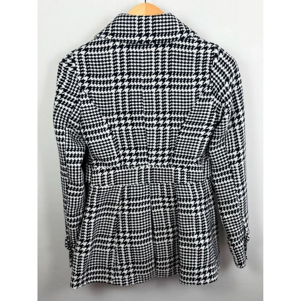 Candie's Houndstooth Coat Jacket Small Black White Academia Preppy - Picture 3 of 5
